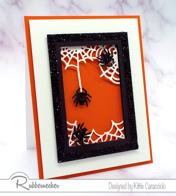 Glittery Halloween Spider Greeting Cards - Kittie Kraft